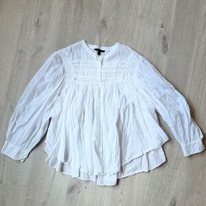 Banana Republic long sleeve white button down blouse size large